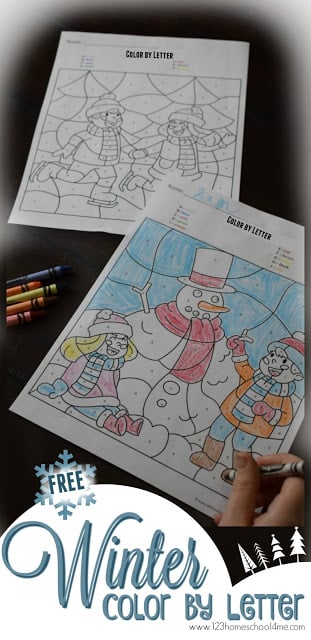 FREE Winter Color by Letter Worksheets are such a fun way for preschool, kindergarten and first grade kids to practice identifying alphabet letters. NO PREP worksheet perfect for winter centers, morning work, or homeschool kids. FREE Winter Color by Letter Worksheets are such a fun way for preschool, kindergarten and first grade kids to practice identifying alphabet letters. NO PREP worksheet perfect for winter centers, morning work, or homeschool kids.