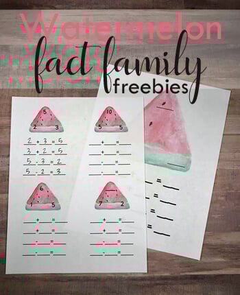 FREE printable Watermelon fact families are such a fun way for kindergarten and first graders practice with hands on math worksheets. FREE printable Watermelon fact families are such a fun way for kindergarten and first graders practice with hands on math worksheets.