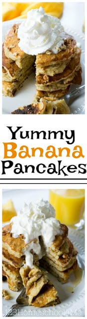 Yummy Banana Pancakes - Your family is going to love these delicious, filing, and good for you banana pancakes! YUMMY recipe Yummy Banana Pancakes - Your family is going to love these delicious, filing, and good for you banana pancakes! YUMMY recipe