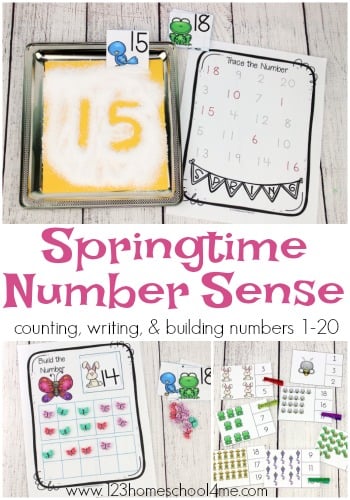FREE Spring Number Sense - lots of fun, hands on math activities to practice counting to 20, writing numbers 1-20, and more with spring themed clip cards, salt tracing, and counting mats. Perfect for preschool, kindergarten, and first grade FREE Spring Number Sense - lots of fun, hands on math activities to practice counting to 20, writing numbers 1-20, and more with spring themed clip cards, salt tracing, and counting mats. Perfect for preschool, kindergarten, and first grade