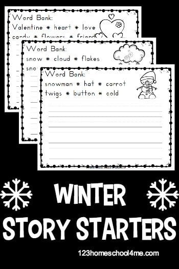 ❄️️ FREE Printable Winter Story Starters and Writing Prompts