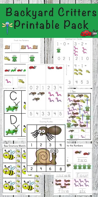 FREE Backyard critters Printable Pack - make practicing alphabet letters, counting, what comes next, number words, shapes, clip cards, and so much more for summer learning, extra practice, at home preschool for preschool, kindergarten, and first grade kids FREE Backyard critters Printable Pack - make practicing alphabet letters, counting, what comes next, number words, shapes, clip cards, and so much more for summer learning, extra practice, at home preschool for preschool, kindergarten, and first grade kids