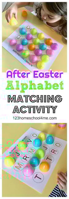 FREE Easter Egg Alphabet Matching Game - this is such a fun way for toddler, preschool, and kindergarten age kids to practice alphabet letters this spring with all those extra plastic easter eggs you have laying around. FREE Easter Egg Alphabet Matching Game - this is such a fun way for toddler, preschool, and kindergarten age kids to practice alphabet letters this spring with all those extra plastic easter eggs you have laying around.
