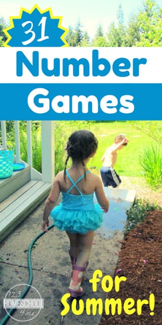 31 Number Games for Kids - lots of clever kids activities perfect for summer learning and your summer bucket to practice counting, adding on, addition, and more for toddler, preschool, kindergarten, first grade, and 2nd grade kids. Number-Games-for-Summer