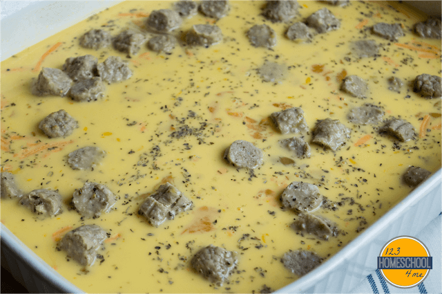pour egg mixture into your breakfast casserole pour egg mixture into your breakfast casserole