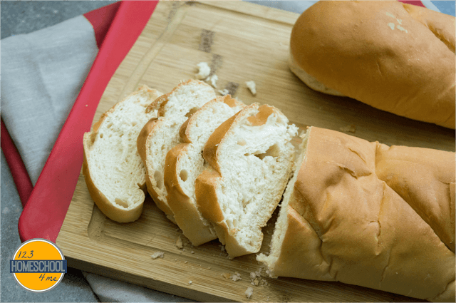 slice french loaf into thick 2 to 3 inch slices slice french loaf into thick 2 to 3 inch slices