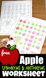 🍏 FREE Apple Synonyms and Antonyms Worksheets