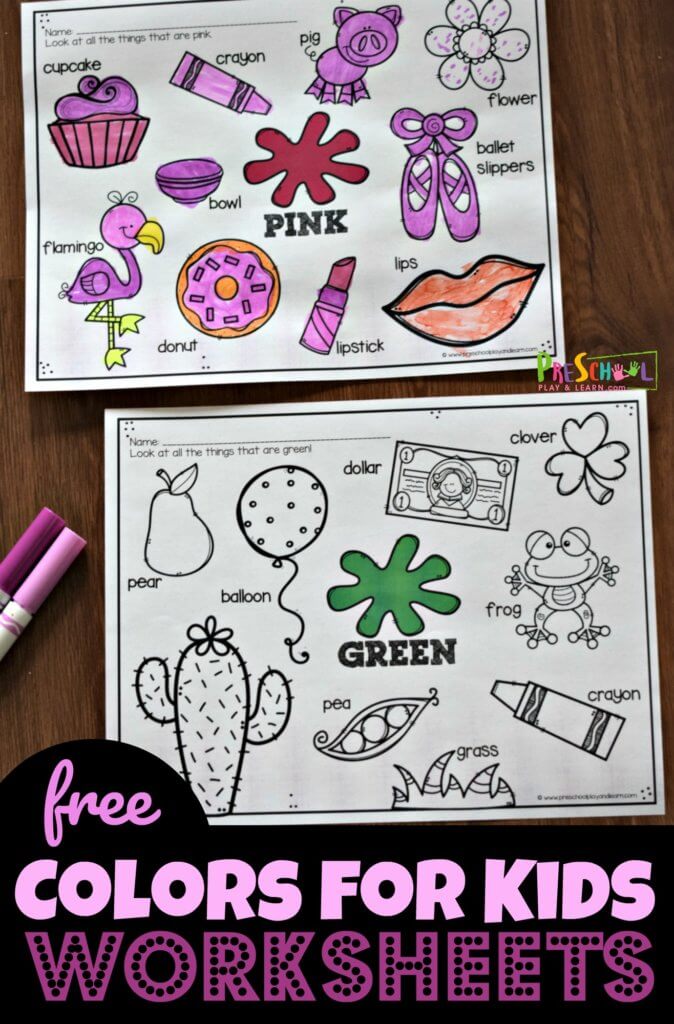 FREE Preschool Color Book Printable