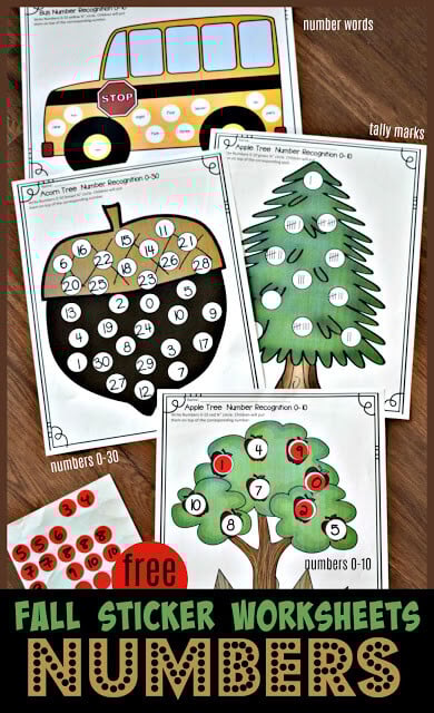 Number Circle Sticker Worksheets Number Circle Sticker Worksheets