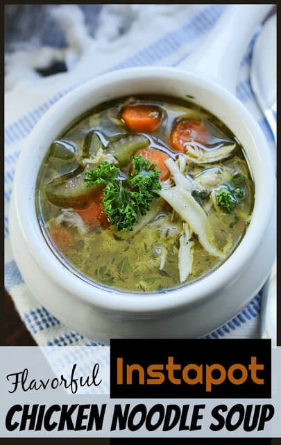Easy Instapot Chicken Noodle Soup - after you try this hearty, incredibly flavorful, yummy, and good for you soup perfect for fall / winter / sick. easy-instapot-chicken-noodle-soup-recipes