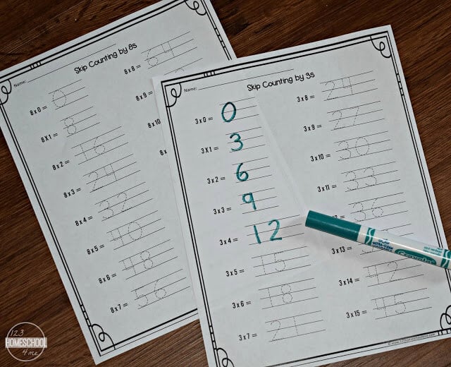 Check out these free printable Skip Counting Worksheets designed for elementary students to practice counting by 1s to 15s, perfect for kindergarten through 4th grade for at-home learning or classroom use!