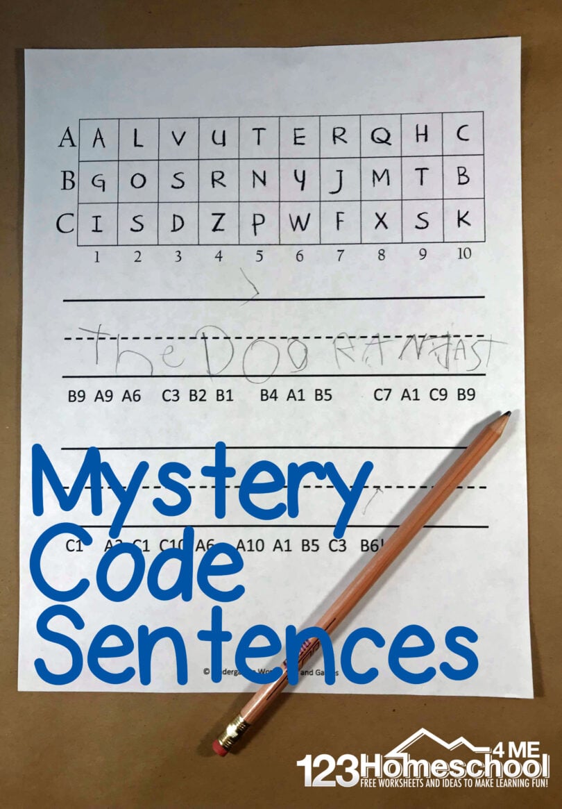 ️ FREE Printable Secret Code for Kids Printable Worksheet
