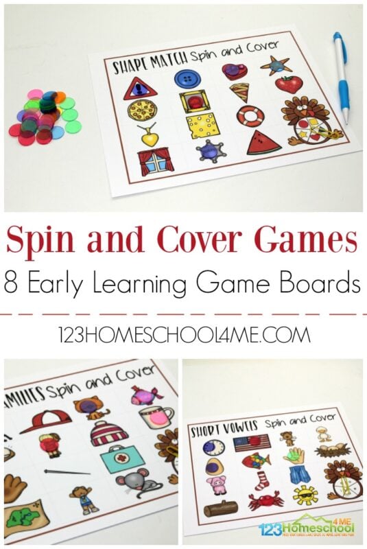 Turkey Spin and Cover Early Math for preschool and kindergarten