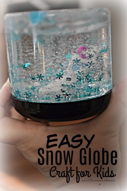 Kids will have a blast designing and making their own DIY snow globe. This snow globe craft for kids is super easy to make and provides hours of fun watching the snowy winter scene come to life. This fun snow globe craft for kids allows kids to make it snow with pretty snowflake confetti and glitter around a snowman (like Olaf) again and gain. Don't miss this super cute winter craft for kids!