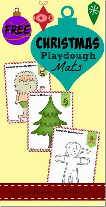 Free Christmas Play Doh Mats