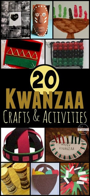 20 Kwanzaa Crafts & Kids Activities to celebrate Kwanza in December around Christmas - includes history, and clever ideas for a theme or unit study for families, elementary age kids, homeschool, etc. #kwanza #kwanzaa #christmas #craftsforkids #123homeschool4me kwanzaa-crafts-activites-for-kids