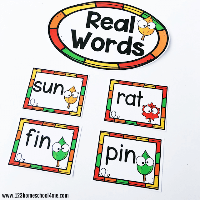 Fall Nonsense Words Activity Fall Nonsense Words Activity
