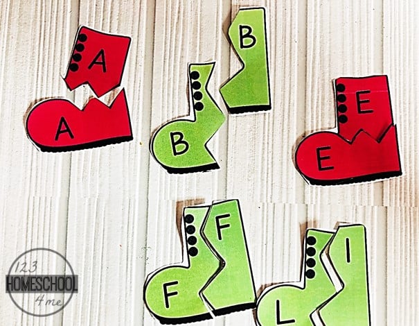 Self-Correcting Winter Boots Alphabet Game