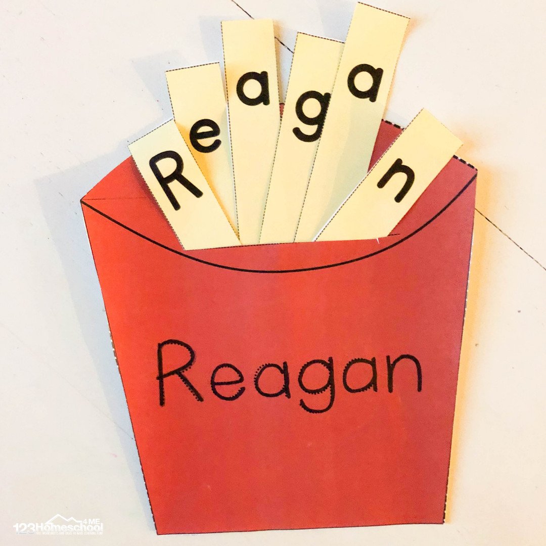 French Fry Name Recognition Activities (with FREE printable template)