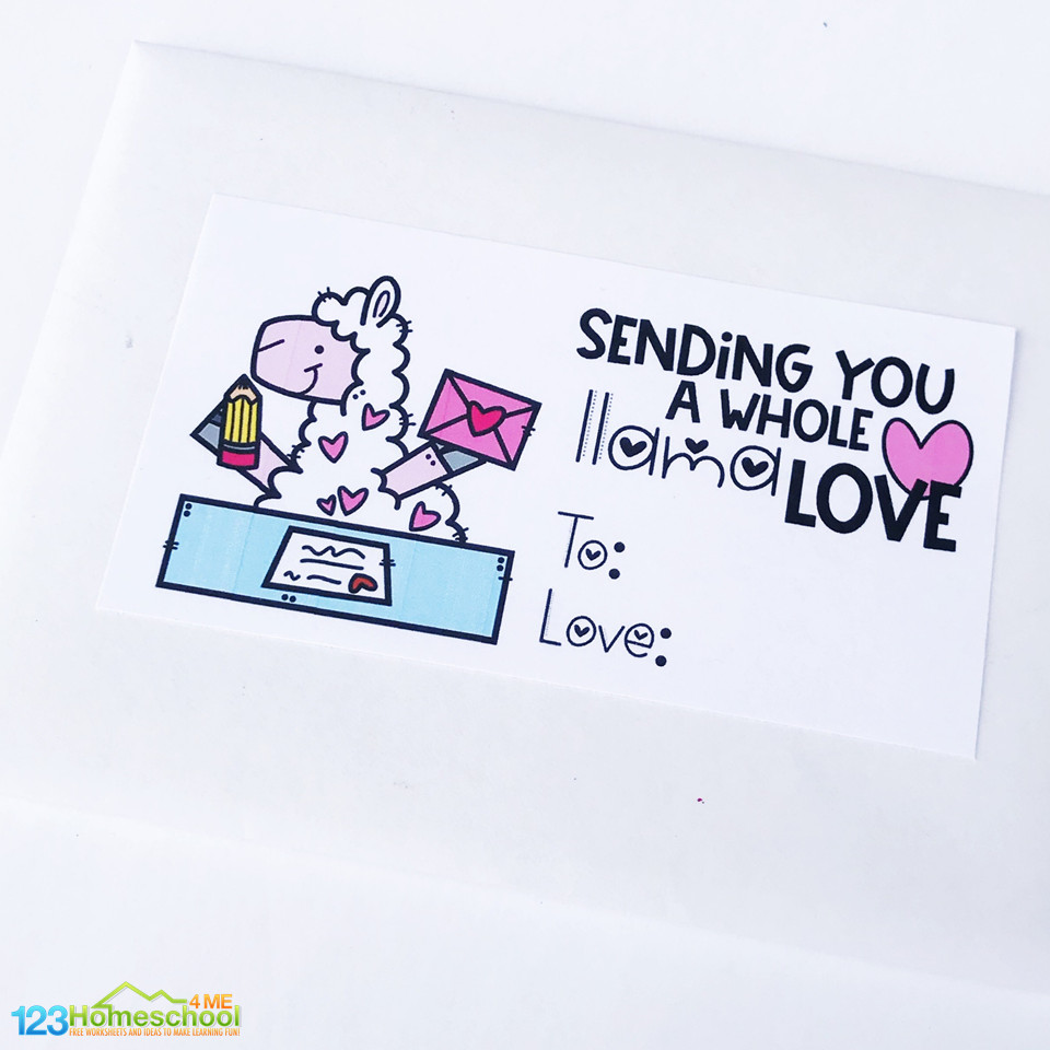 💘🦙 FREE FREE Valentines Day Llama Letter Writing Kit for Kids