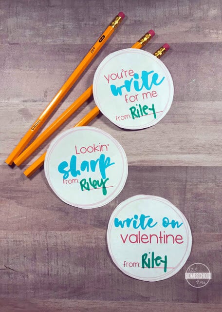 Printable Pencil Valentines 123 Homeschool 4 Me photo regarding Pencil Valentine Printable known as Printable Pencil Valentines 123 Homeschool 4 Me