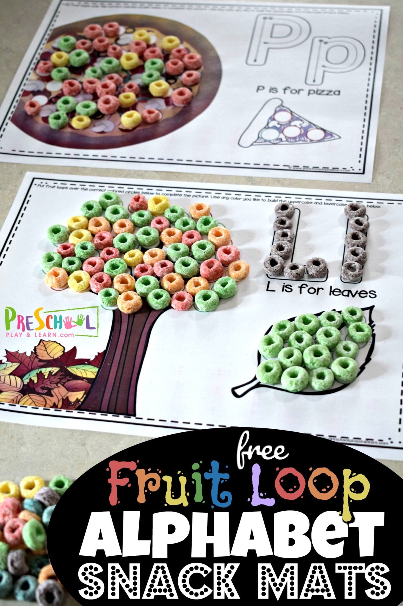 Free Fruit Loop Alphabet Mats