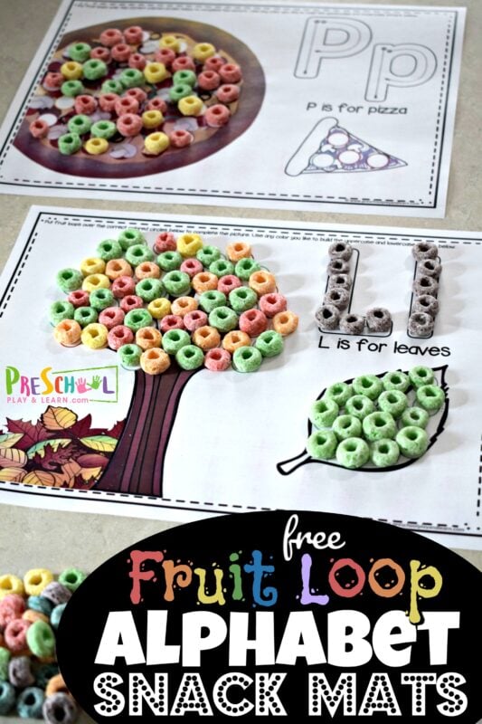 Fruit Loop alphabet Snack Mats