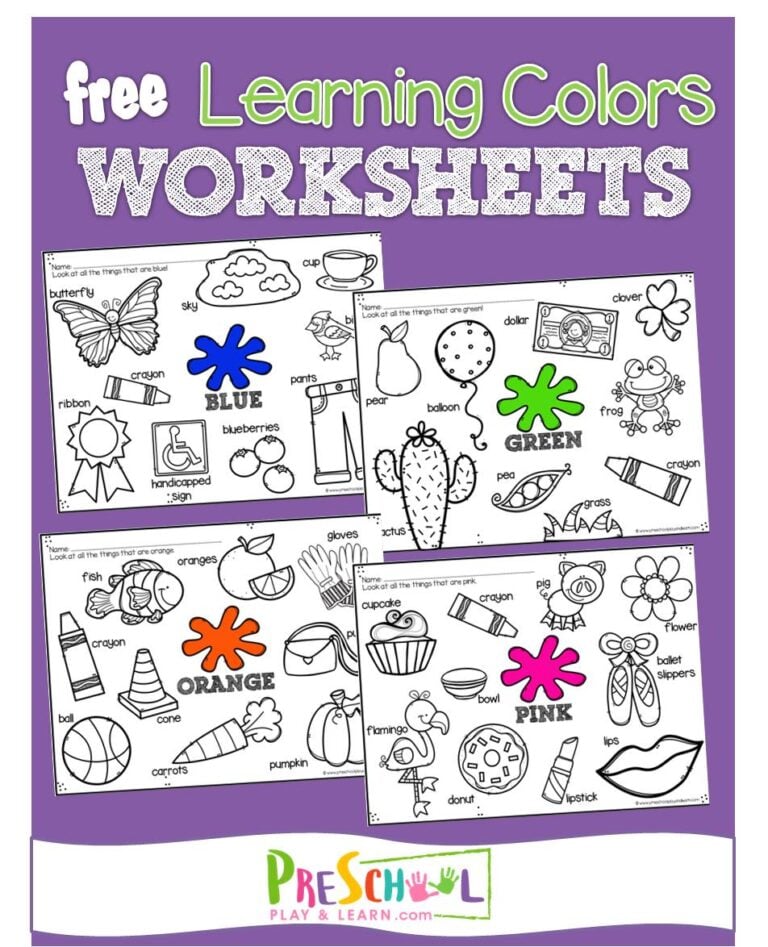 FREE Learning Colors Coloring Pages