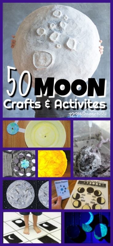 50 Moon Crafts and Moon Activiteis for kids - best moon projects from around the web