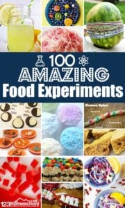 100 Amazing Food Experiments for Kids - so many clever edible science projects for kids of all ages to explore chemistry, biology, physics, and earth science!