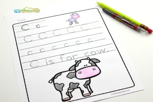 🐄 FREE Printable C is for Cow Worksheets and Activity Pack