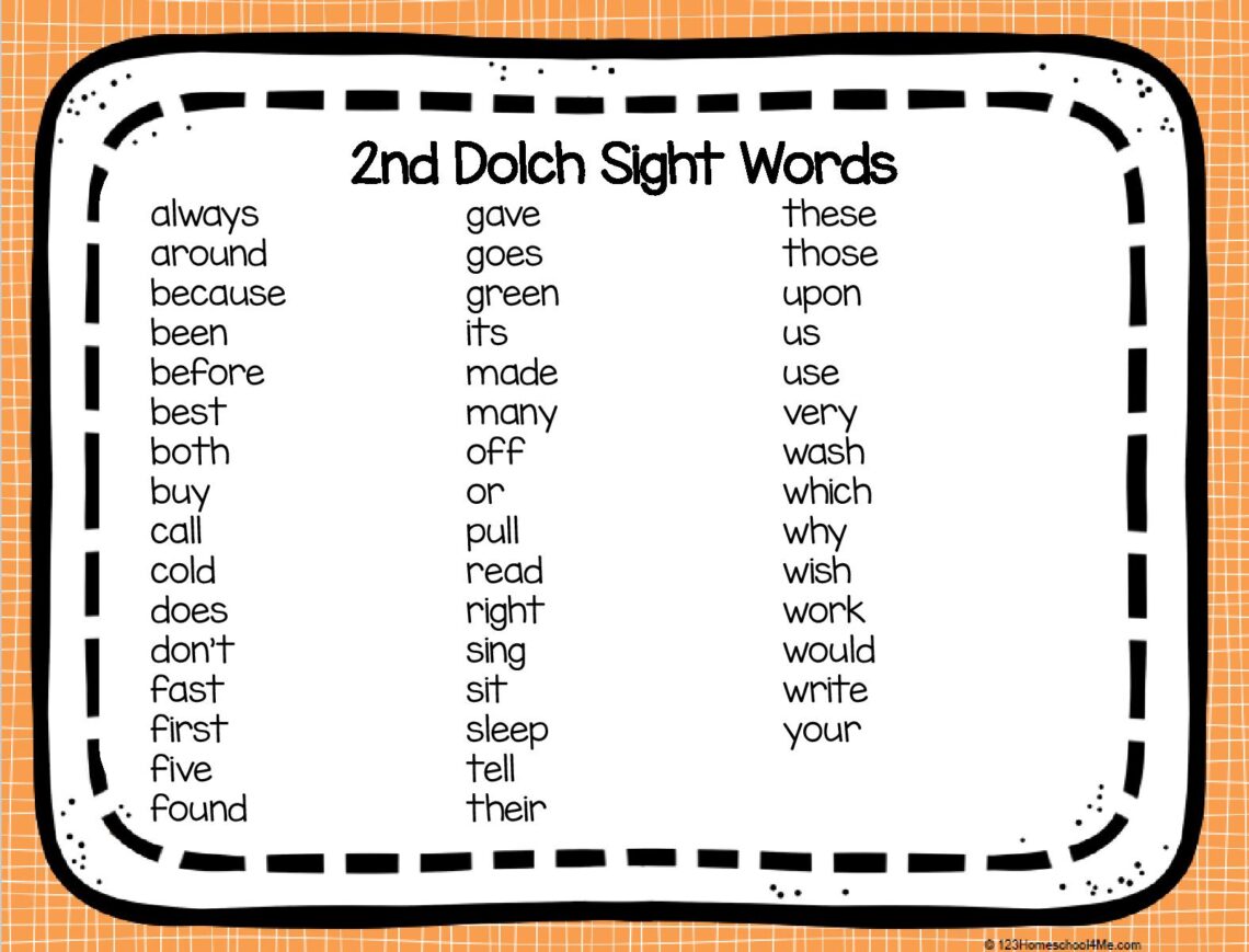 FREE Printable Sight Words List