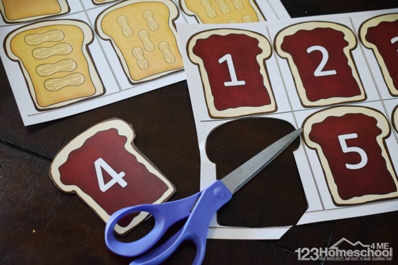 🥜🍇 FREE Peanut Butter and Jelly Counting Activity