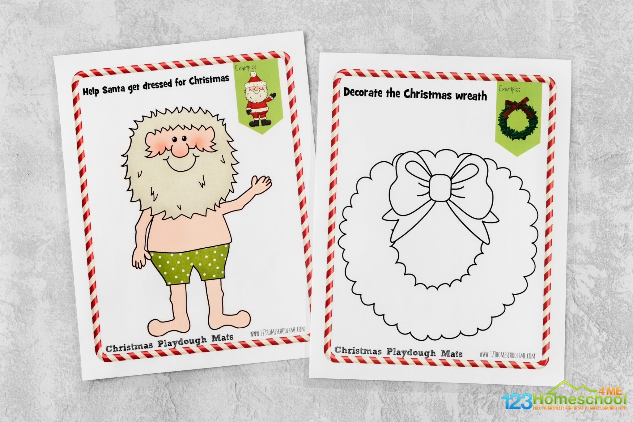 🎄 FREE Christmas Playdough Mats