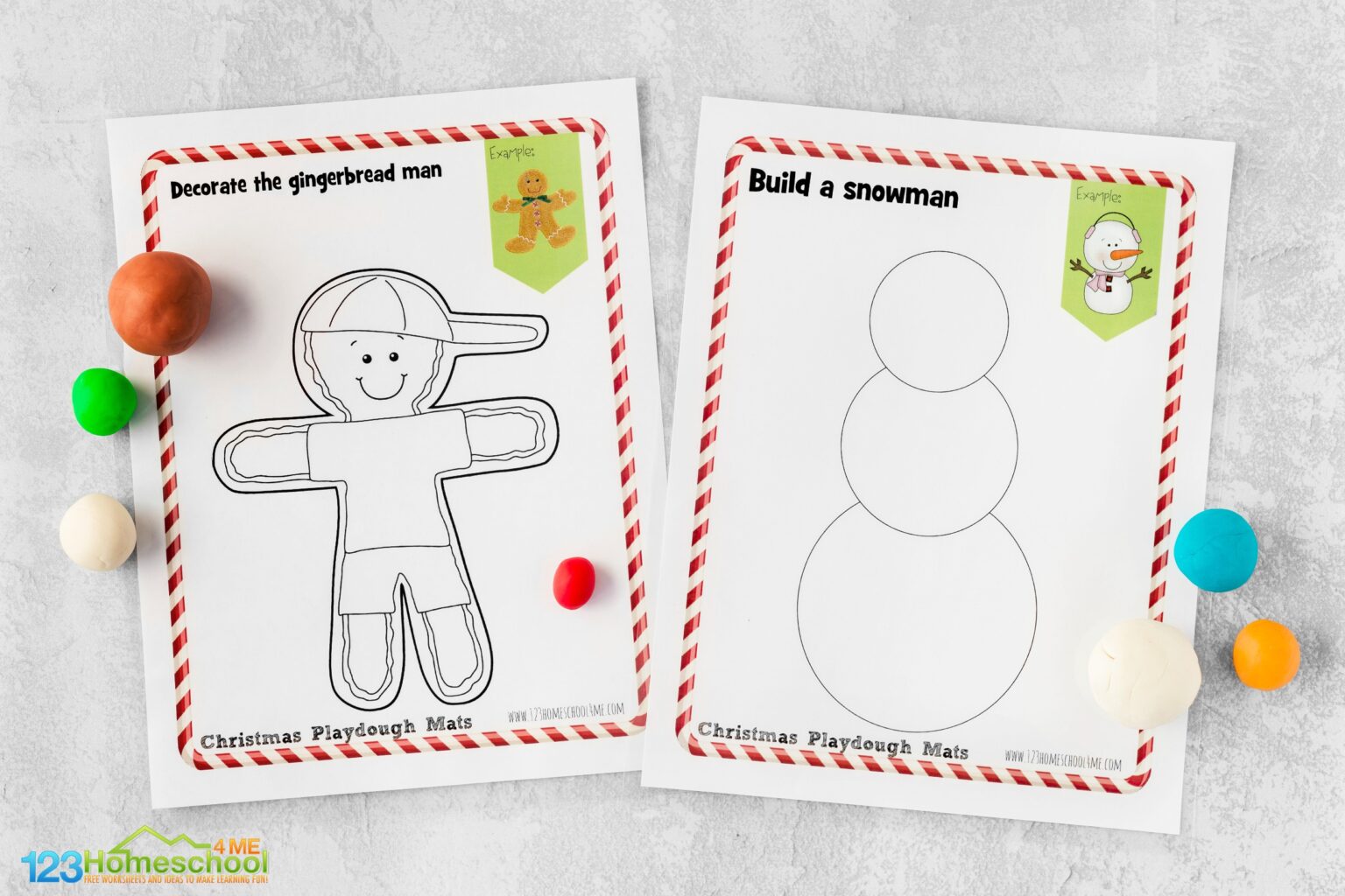 🎄 FREE Christmas Playdough Mats