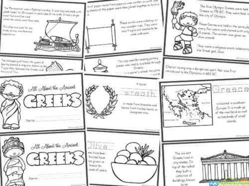 FREE Ancient Greece Printable Book for Kid to Read, Color &amp; Learn
