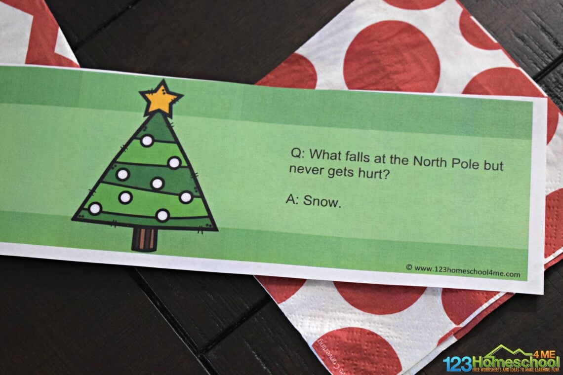 🎄 FREE Christmas Name Cards with Jokes