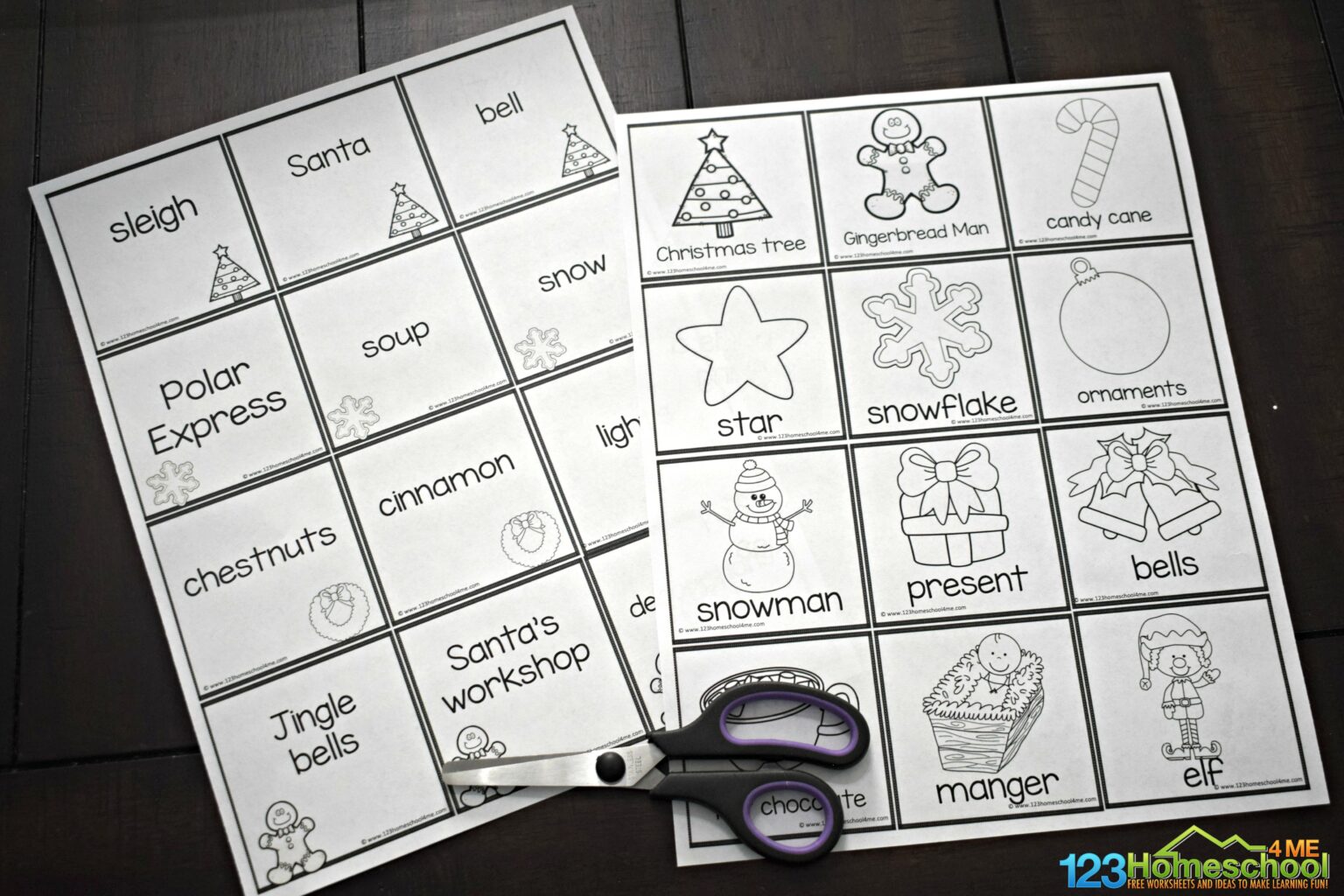 🎄 Christmas Pictionary for Families with FREE Printable Words