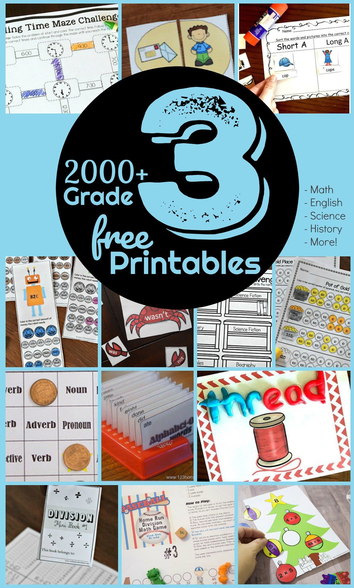 ⭐ FREE 3rd Grade Worksheets