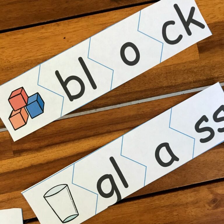 free printable Consonant Blends activity where kindergartners, first graders, and 2nd graders will put together puzzles with bl and gl blends