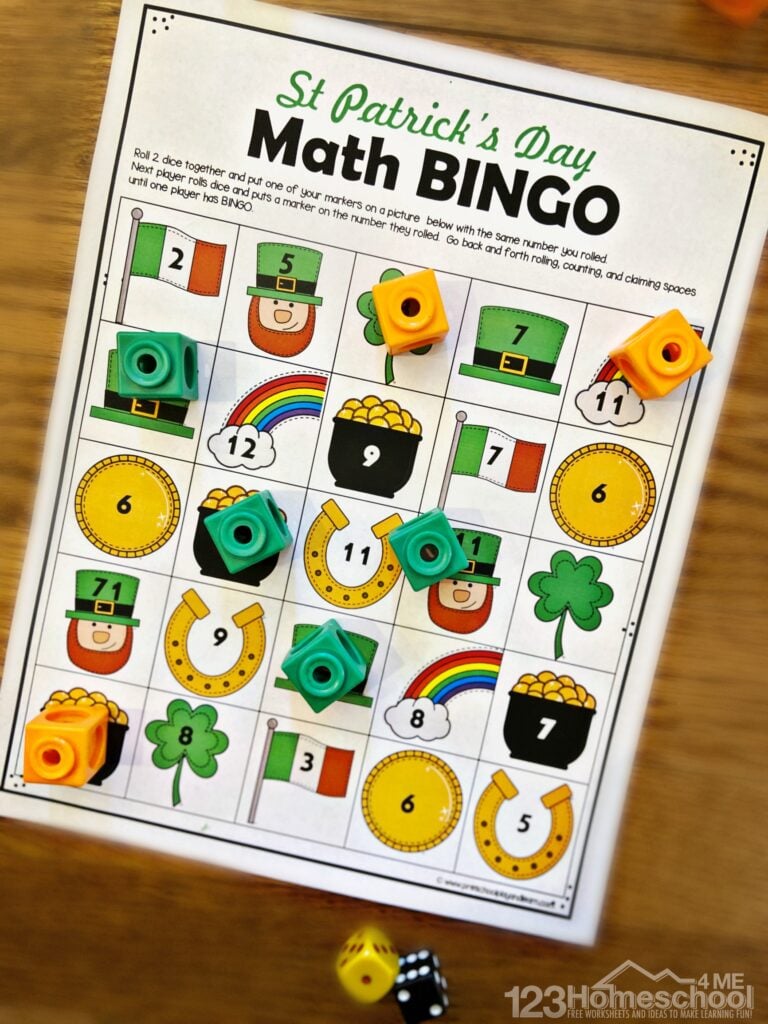 FREE St Patricks Day Math Bingo Printables
