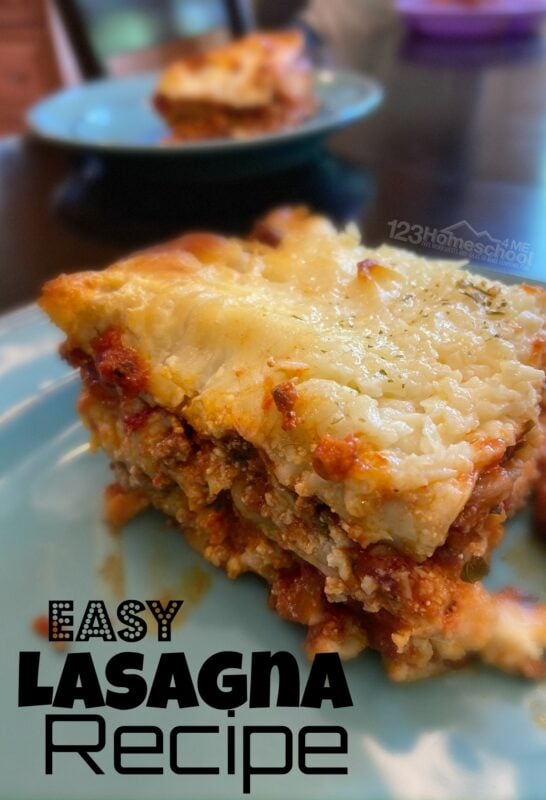 Easy Lasagna Recipe filled with pretty layers of flavorful meaty sauce, cheese, and pasta noodles. Family favorite casserole that super yummy!