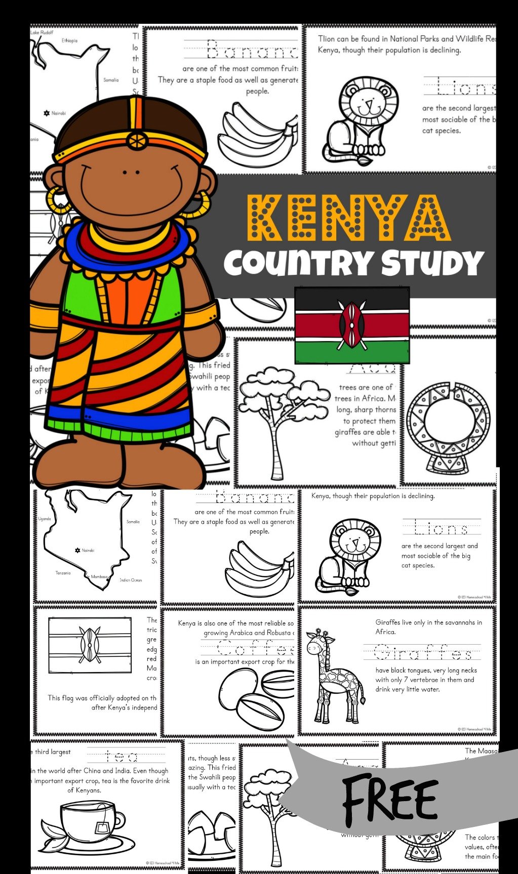FREE Kenya For Kids Printable Book Mini Reader