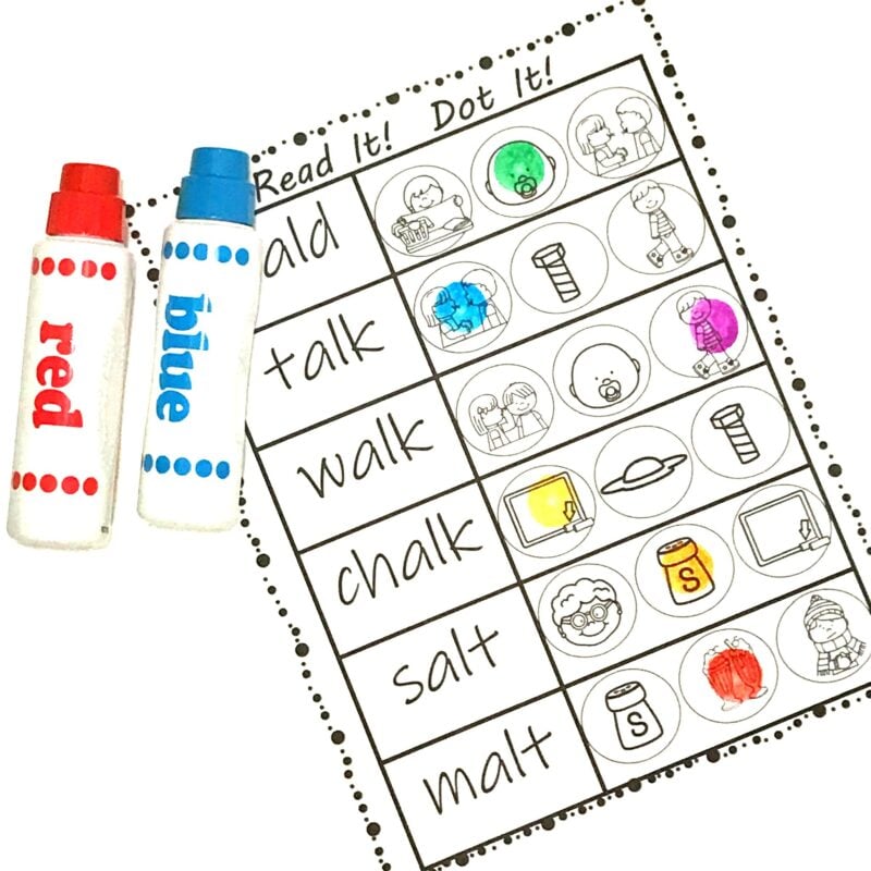 bingo marker worksheets to help grade 1 read ending blends