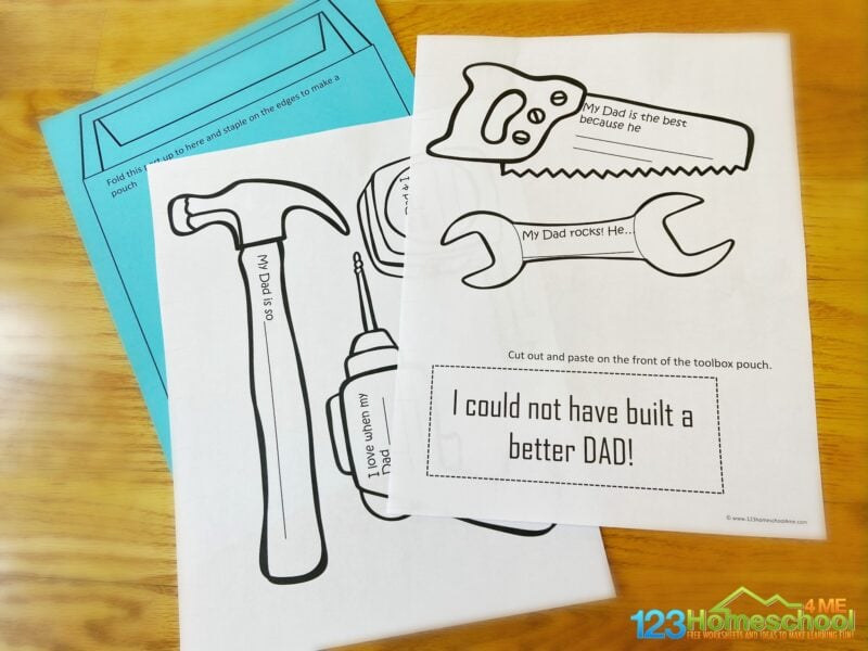 cute toolbox printable fathers day craft