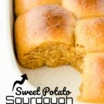 Do you enjoy making yummy homemade bread? If you, you must try these delicious Sweet Potato Sourdough Dinner Rolls. Your house will smell like a bakery all day as the yeastless bread rises. For dinner, you will have satisfying dinner rolls with healthy sweet potatoes for sweet flavor!