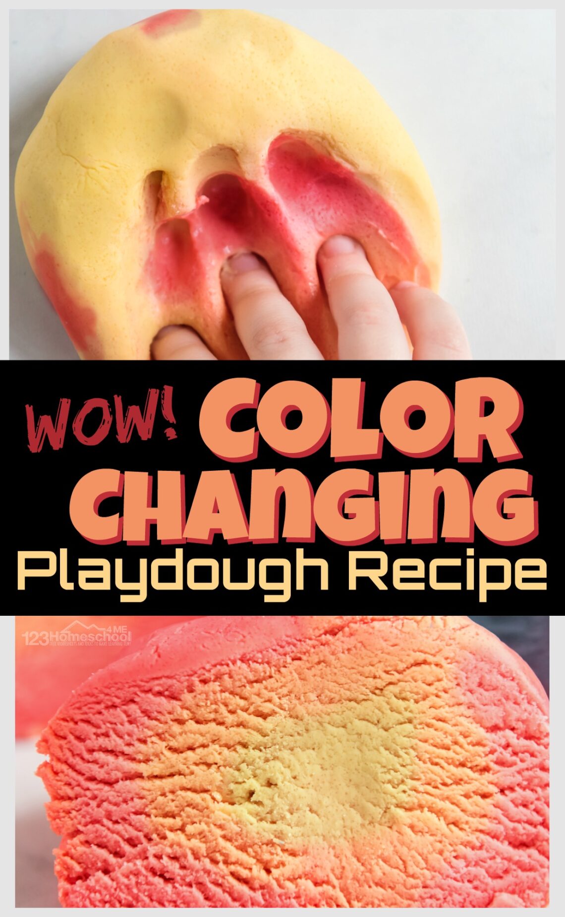 Take your homemade playdough to a whole new level of FUN with this amazing Color Changing Playdough recipe. This is sure to be a hit with toddler, preschool, pre k, kindergarten, first grade, and 2nd grade children alike.