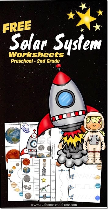 solar system themed worksheets for kids
