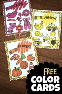 free printable color flashcards