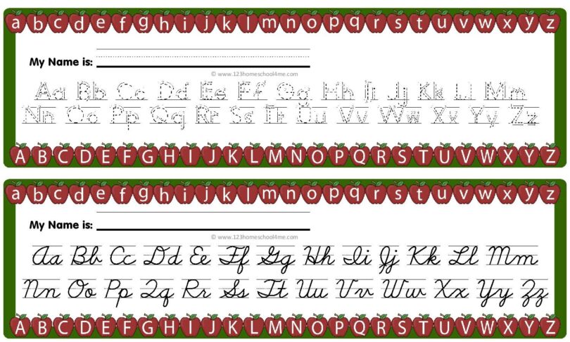 FREE Alphabet Desk Chart Line Printable